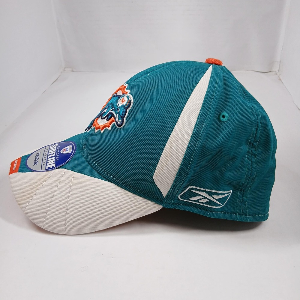 Miami Dolphins Hat Cap Fitted Mens Large NFL Football Official Sideline Reebok‎ - Picture 2 of 6